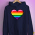 Gilbert Baker Original LGBTQ Gay Rainbow Pride 8-Bit Pixel Heart - Navy